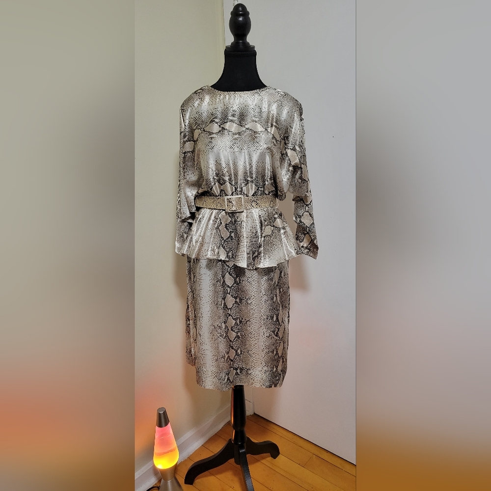 Vintage snakeskin print dress
